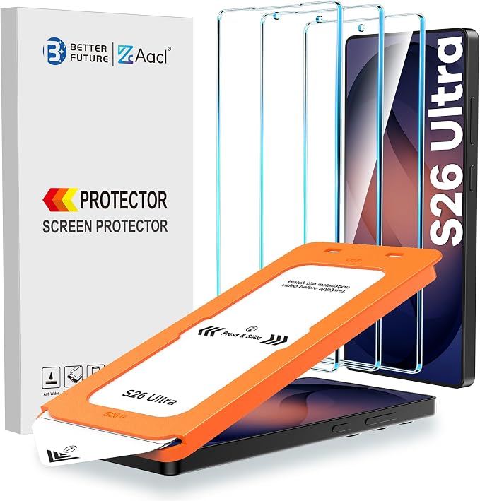 AACL 3-Pack for Samsung Galaxy S26 Ultra Screen Protector Tempered Glass | 9H Glass for S26 Ultra Screen Protector 5G, [Fast Alignment Tool] [Bubble Free] [6.9 Inch] by AACL