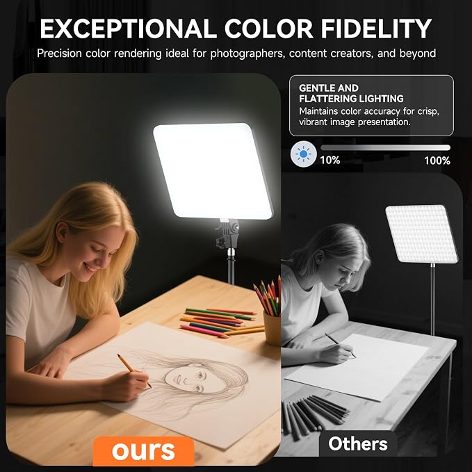 2-Pack LED Video Light Kit, 14" Studio Light with Stand & Phone Holder | 50W High Brightness, 2700-6500k Dimmable Photography Lighting for Creators, Podcast, Video Recording, Streaming, YouTube - Image 6