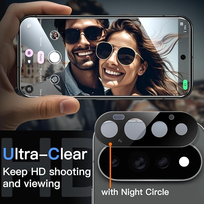 JETech Screen Protector with Lens Protector for Google Pixel 11 Pro | 2+2 Pack, 9H+ Shatterproof Tempered Glass, Easy Installation, Fingerprint Unlock Compatible, High Clarity, Anti-Fingerprint - Image 6