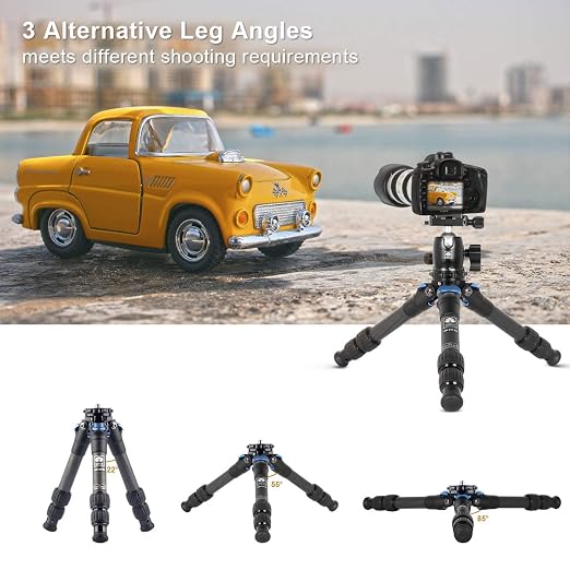 SIRUI AM-223 Carbon Fiber Camera Tripod Mini Travel Compact Tripod with 360° B-00K Ball Head, Arca Swiss Quick Release Plate, Loads up 15KG, Max Height 16", Folded Height 12.1",Black - Image 5