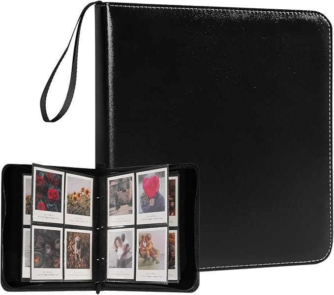 Large Polaroid Photo Album Binder, 240 Pockets. Black | Fits Polaroid i-Type, 600, SX-70 and Instax Wide 3.5x4.25 films. Acid-free pages protect photos for long-term storage. by GoldbarleyDesign