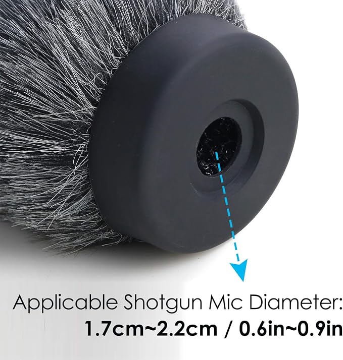 YOUSHARES Deadcat Windscreen for Rode NTG1, NTG2, Audio-Technica AT897 Shotgun Microphones, Wind Muff Up to 5.5" Long - Image 3