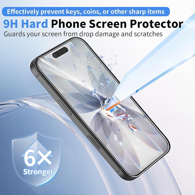 Front Screen and Back Protector for iPhone 17 with Camera Lens Protector | (2+2+2+1) 9H Hardness, Easy to Install with Alignment Tool,Anti-Fingerprint,Anti-glare - Image 6