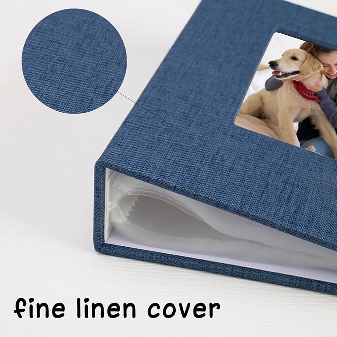 Small Photo Album 5x7 Linen Picture Book, Each Mini 26-Page Album Holds 52 Photos, Art Presentation Folder for Postcards & Picture Storage - Image 3