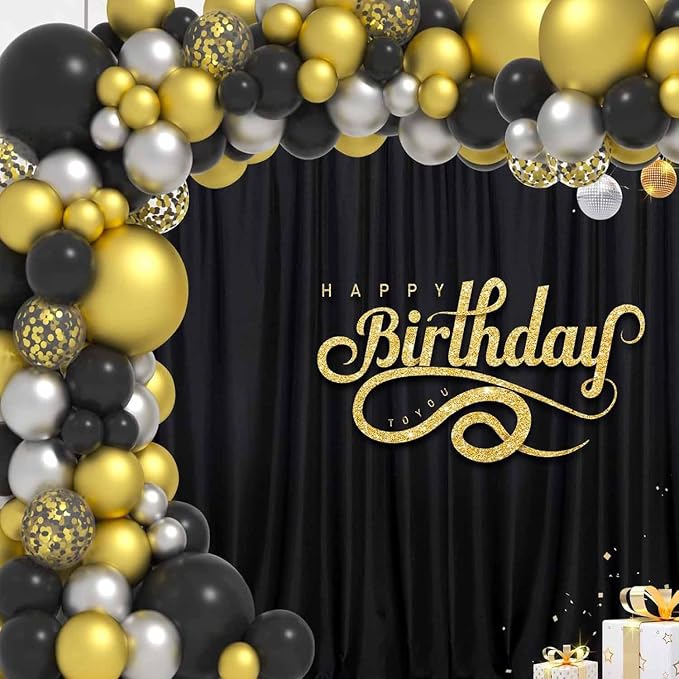 Black Backdrop Background for Photography, 8ft x 10ft Photo Background Curtain Rod Pocket Fabric Drapes Panels for Boys Birthday Holiday Home Halloween Decoration Portrait Photoshoot, Party and Video - Image 3