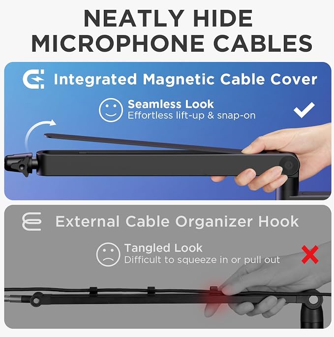 InnoGear Low Profile Mic Arm Boom Arm Microphone Stand Desk Mount, Black | for Fifine AM8 K669B Elgato Blue Yeti Shure SM58 SM7B, 3.3lb Weight Capacity, Vibration Resistant, Adjustable Angle - Image 4