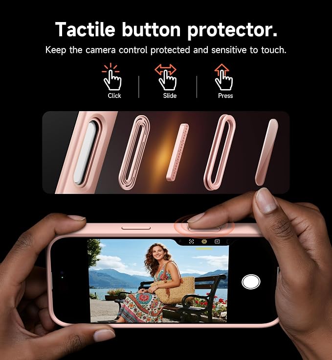 SURITCH for iPhone Air Case with Camera Control Cover, Camera Slide Cover and Adjustable Kickstand, Compatible with MagSafe, Shockproof Bumper Protective Cases for iPhone 17 Air 6.5 Inch, Pink - Image 6