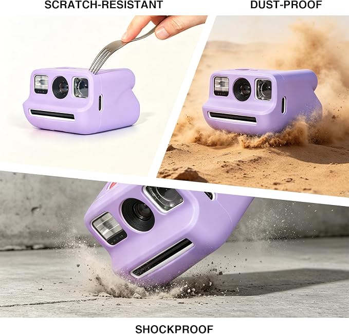 Silicone Case for Polaroid Go/Go Gen 2 Instant Print Camera, Purple | Protective Cover for Polaroid Go, Soft Silicone Case, Travel Cover Storage Bag, Wrist Strap, All-Round Protection, No Camera - Image 5