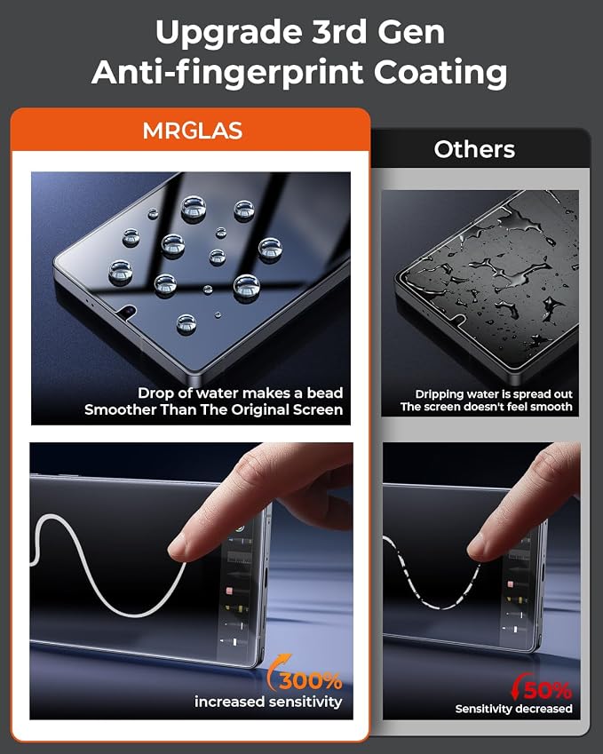 TOP 9H+ 2+2 Packs for Samsung Galaxy S26 Ultra Screen Protector 6.9'' | With Camera Lens Protector [Auto-Dust Removal&100% Fingerprint Unlock] HD Tempered Glass 10X Military Protection, Zero-Bubble - Image 8