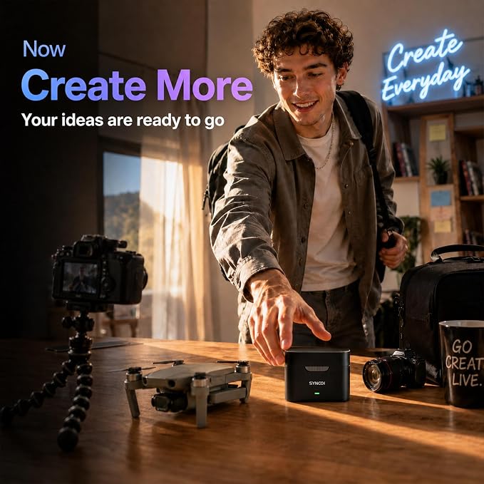 SYNCO AI Mini Wireless Lavalier Microphone for Android USB-C Creators | AI Translation & Instant Summaries, AI Noise Reduction and Mind Maps, Save Time for Vlogs, Interviews, Meetings, Travel - Image 7