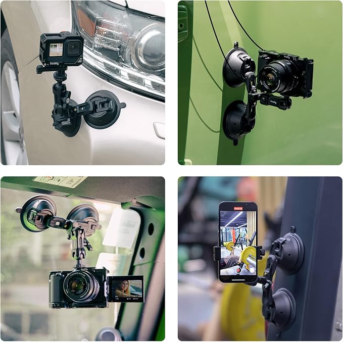 SmallRig Camera Suction Cup Mount for GoPro/for DJI/Action Cameras - 3566 | Strong Suction for Car Window & Windshield Mounting, for GoPro 13/12, for DJI Action 6/5&for Sony DSLR, for Vehicle Shooting - Image 7