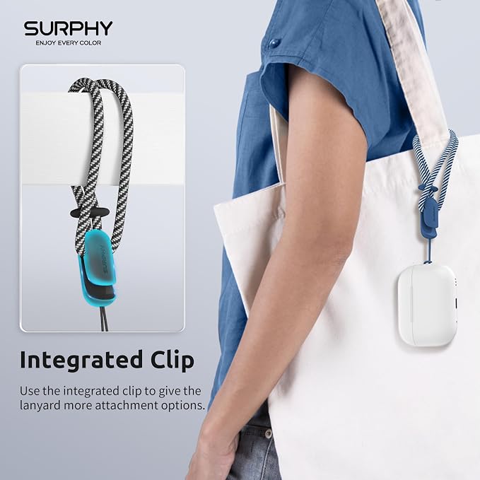 SURPHY 2 Pack Phone Lanyard, Phone Wrist Strap for Case, Camera Wrist Strap | Ultra-Light 2-Color Braided Phone Strap, Cellphone Charm Strap, Anti-Lost Wrist Lanyard for Women and Men, Black Blue Jay - Image 4