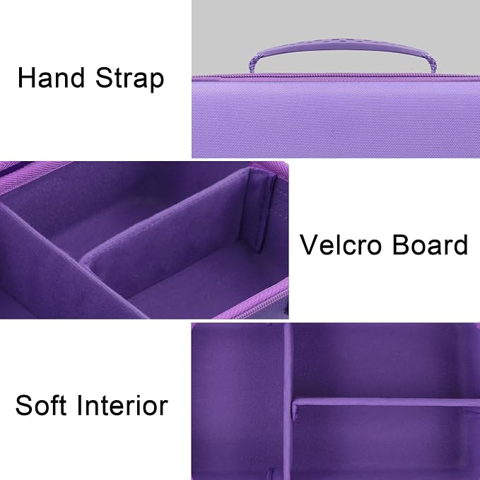 Hard Case for Canon EOS Rebel T7/T100/R50/R100 DSLR Camera with Lens | Fits for Canon T7/T100/R50/R100/R5/R6 V//R6 Mark II DSLR Camera and Lens, With Shoulder Strap, Protective Case, Purple - Image 4