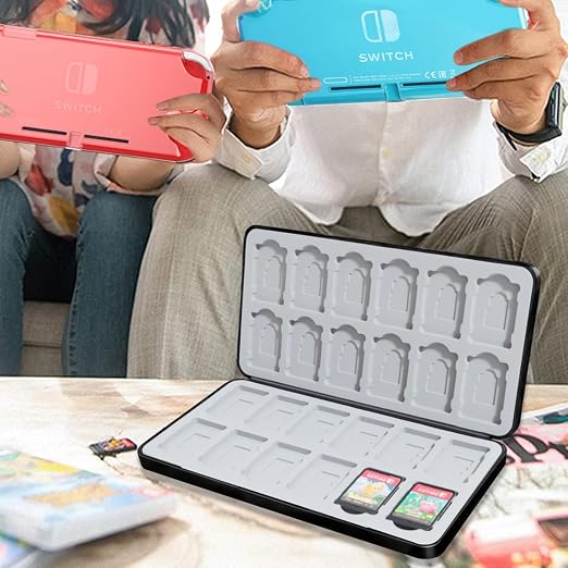 Game Card Case for Nintendo Switch/Switch 2/OLED/Lite, Portable Switch Game Case Magnetic Closure Games Holder with 24 Slots for Games Cards & SD Cards Durable Cartridge Cases Hard Shell, Black - Image 6