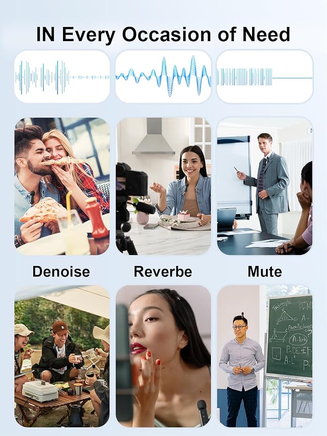 BILIWAL Wireless Lavalier Microphone 3IN1 Port for Most Devices | Noise Cancelling Lapel Recording Entry-level 2 Pack Mics - Image 4