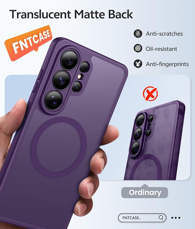 FNTCASE for Samsung Galaxy S26 Ultra Case, Compatible with Magsafe Purple | Screen Protector, Full Camera Protection, Translucent Matte, 14FT Military Grade Drop Proof, Protective Phone Cover - Image 6