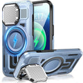 Camera Stand Case for iPhone 12/12 Pro, [Compatible with MagSafe] [Lens Cover] 2024 Version Military Grade Protective Soft Case for iPhone 12/12 Pro 6.1 inch Men Women, Blue by WASTROYAL