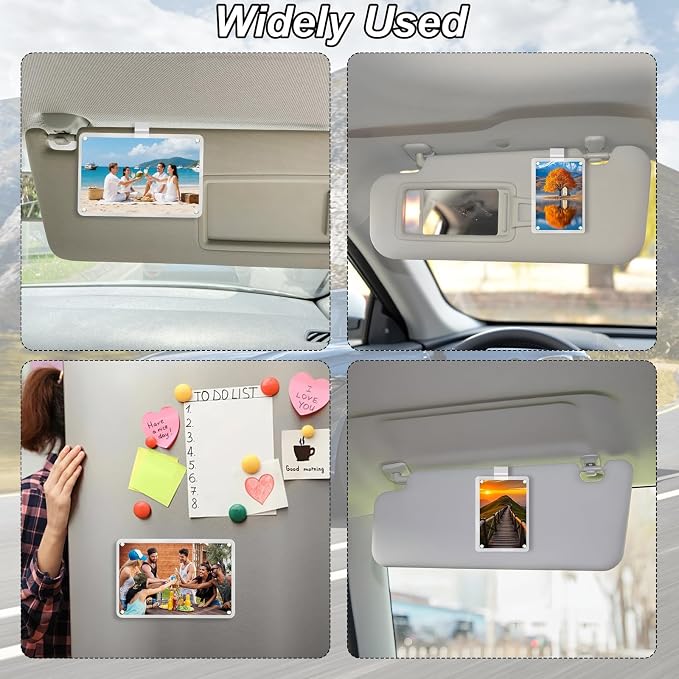 2Pcs Car Sun Visor Photo Folder, Meaningful Car Accessories for Women Acrylic Magnetic Visor Photo Clip for 3" & 4" Photos, Holiday Gifts Suitable for Gifting to Family & Friends - Image 7