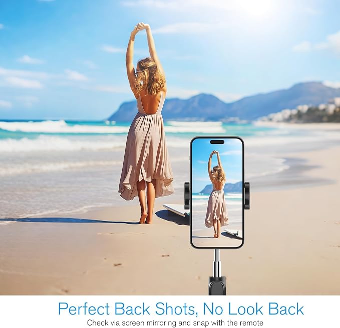 Vlog Selfie Monitor Screen iPhone, Screen Mirroring with Remote Control | 4K 60fps Recording, Magnetic Fixation, 180° Rotation, 3 Levels of Brightness, Compatible with iPhone & Android - Image 3