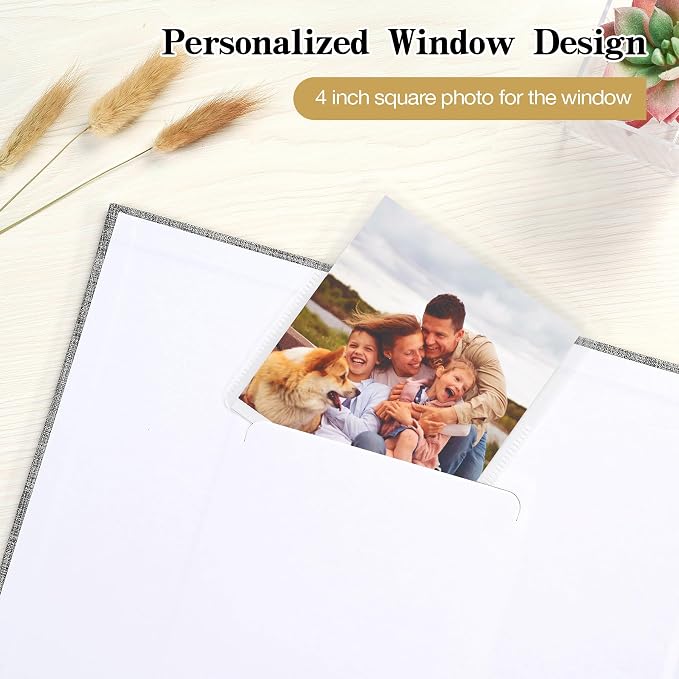 Mublalbum 12x12 Inch 3 Ring DIY Scrapbook Photo Album 80 Pages, White | 3 Ring Binder Scrapbook, Linen Cover, 40 Plastic Sleeves 80 Pages, Memory Book for Wedding, Baby, Family, DIY Projects - Image 3