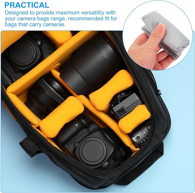 PATIKIL Camera Bag Divider, 5Pcs 4.13"x3.94"x0.39" Shockproof Camera Bag Inserts Separator Pad Protective Lens for Nikon Camera DSLR Protect Bag Organizer Universal Divider Cushion, Gray - Image 5