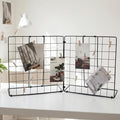 Double-Sided Foldable Desktop Photo Display Board Black | 20 Wooden Clips, Message Board, Detachable to 2 Small Photo Stands, Accessory & Handcraft Display Board for Home & Office by Unknown
