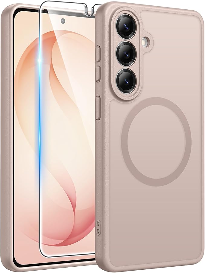 FNTCASE for Samsung Galaxy S26 Case, Fit for Magsafe, with Screen Protector | Full Camera Protection, Translucent Matte, 14FT Military Grade Drop Proof, Shockproof Protective Phone Cover, Desert Gold by FNTCASE