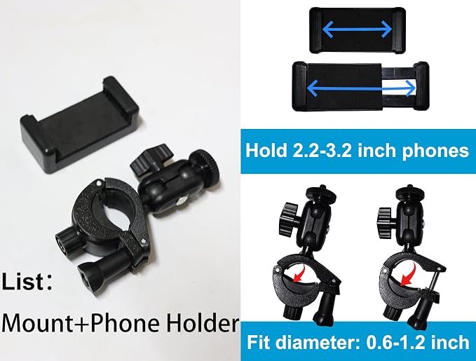 Phone Holder for Mic Stand Clamp for Music Microphone Stand Smartphone Mount Multi Angle 360° Swivel - Image 3