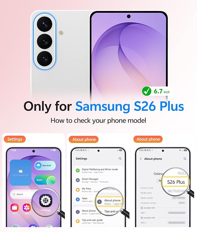 FNTCASE for Samsung Galaxy S26 Plus Case, Fit for Magsafe, Screen Protector | Full Camera Protection, Translucent Matte, 14FT Military Grade Drop Proof, Shockproof Protective Phone Cover, Light Purple - Image 2