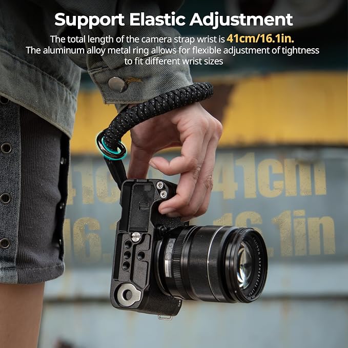 SMALLRIG Camera Wrist Strap, Universal Braided Camera Hand Strap | Adjustable Safety Strap Compatible for DSLR or Mirrorless Camera(Black) - Image 3