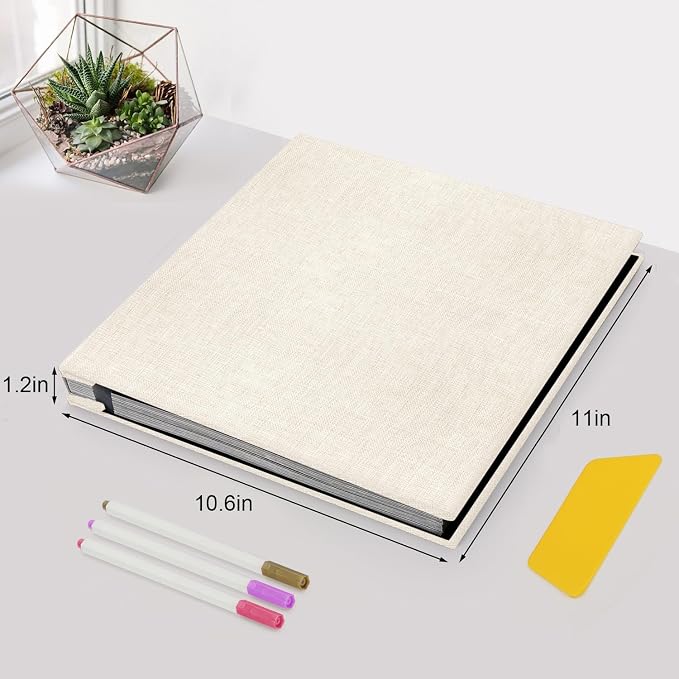 Zesthouse Photo Album Self Adhesive Pages, 60 Pages Magnetic Scrapbook Albums with Sticky Page, Photos Album Holds 8x10 & 5X7 & 4x6 & 6x8 & 3x5, Large Picture Book Ideal Gift for Family Wedding Baby - Image 2