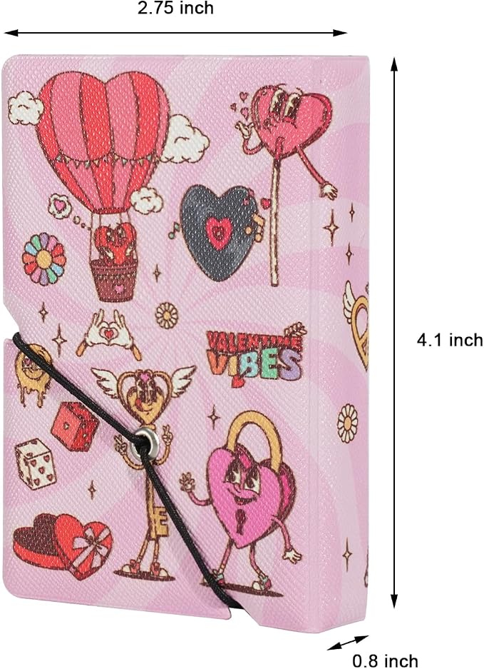 2x3 Instax Mini Photo Album, 28 Pockets. Cartoon Valentine, 2PK | Portable Wallet Size Album Stores 2x3 inch Instant Photos. Fits Polaroid, Instax Mini, Kodak Mini Prints and Zink. - Image 2