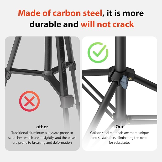 10ft/118 Heavy Duty Photography Light Stand, Tripod with 1/4" Screw | 10ft heavy-duty photography light stand with 1/4" screw, height adjustable stable support for ringlight studio Reflectors - Image 4