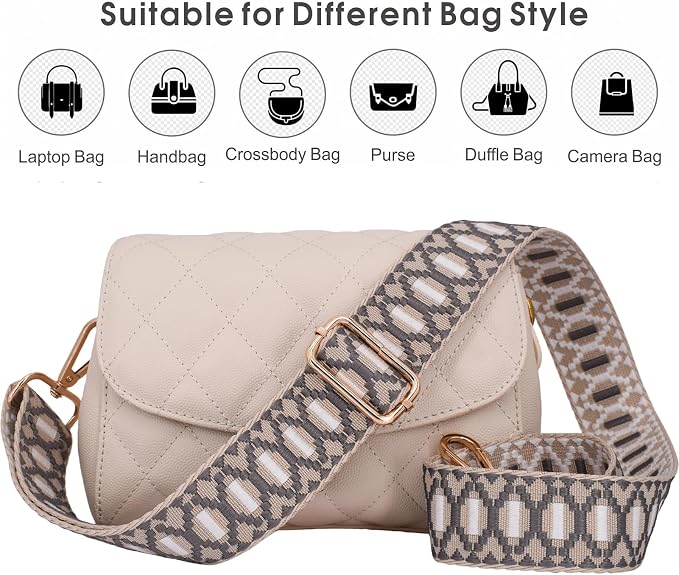 Replacement Purse Strap Shoulder Strap Adjustable Crossbody Strap for Women Crossbody Wide Shoulder Bag - Image 2