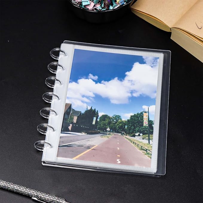 Mogoostry Clear Discbound Album Sheet Protectors 7 Discs 5 x 7 Inch Pocket Inner Page Plastic Protective Sleeves Organizer - Image 6