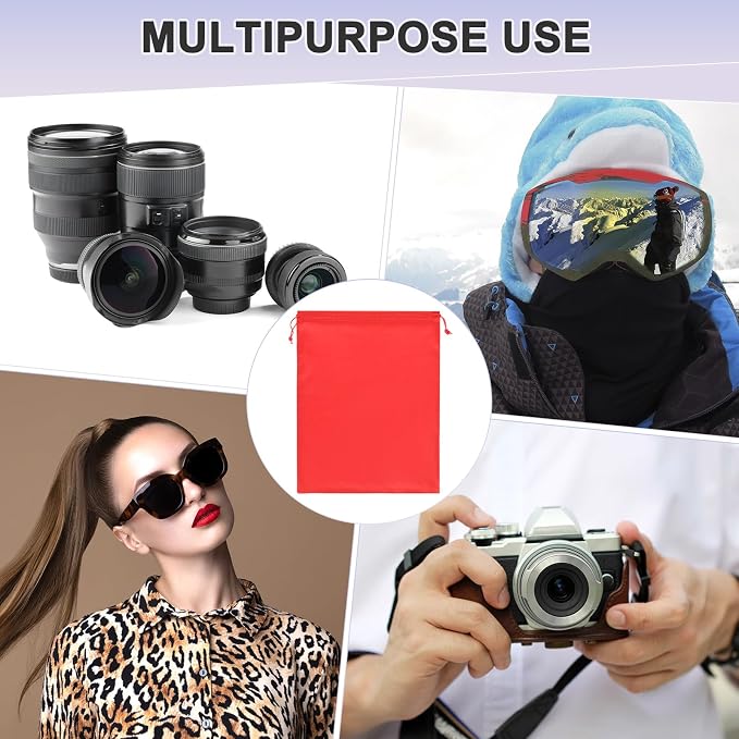 M METERXITY Ski Goggle Bag, Soft Microfiber Pouch Bags Case with Drawstring for Snow Goggles/Camera Lenses/Sunglasses - Image 6