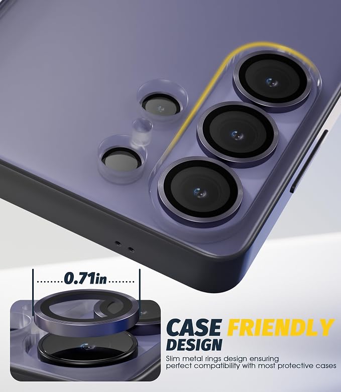 Orzero (2 Sets Camera Lens Protector for Samsung Galaxy S26 Ultra, [EZ Install] [Case-Friendly] 9H Tempered Glass CD Pattern Lens Cover, Military-Grade Shockproof, HD Clarity Anti-Glare (Purple) - Image 7