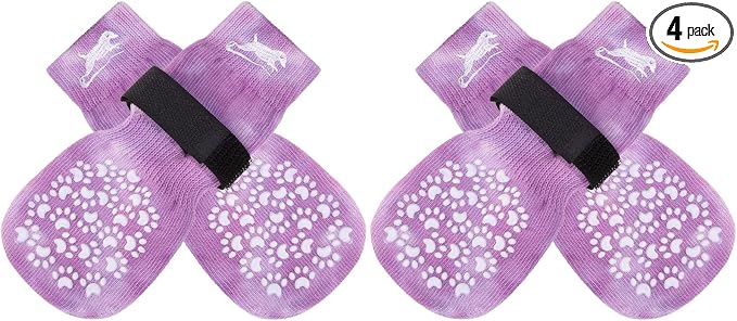 EXPAWLORER Anti Slip Dog Socks to Prevent Licking Paws, Dog Shoes for Hot Pavement, Dog Booties for Small Medium Large Senior Dogs, Traction Control Boots & Paw Protectors for Hardwood Floors by EXPAWLORER