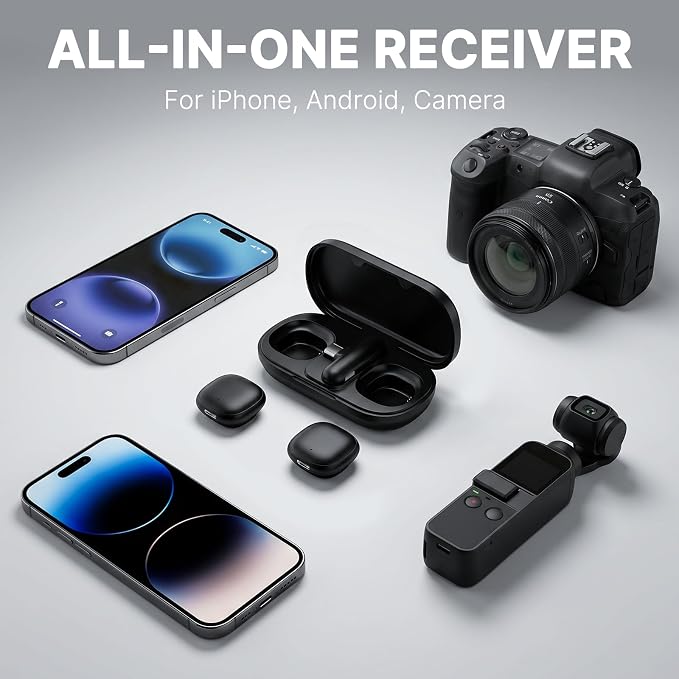 Magnetic Wireless Lavalier Microphone for iPhone 16 15 14 Pro Max Android Camera, 3-Level AI Noise Canceling & 48kHz Hi-Fi, 2-Person Wireless Mic for TikTok YouTube Vlog Recording, 40H - Image 2