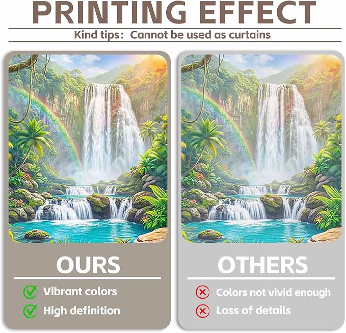 Fabric 12x8ft Rainforest Backdrop Tropical Jungle Waterfall Banner | Summer Event Natural Scenery Photography Background, Kids Adult School Party Decorations, Classroom Photo Props, Polyester - Image 4