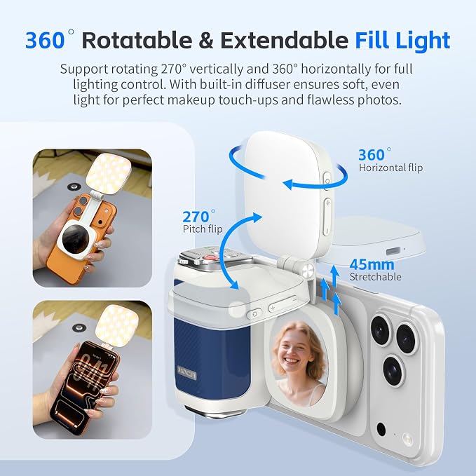 COMITOK MOCA iPhone 17 Pro Camera Grip No Need App for iOS26, Compatible iOS17 and iOS18, Fun Shot Magnetic Grip for Phone Native Camera with Anti-Drop Detachable Remote and Convenient Keychain Hook - Image 7