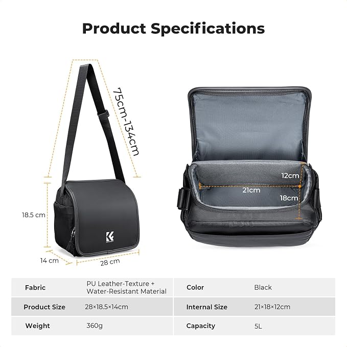 K&F CONCEPT Camera Bag, Small Camera Sling Bag | Lightweight, Water-Resistant, 2in1 Everyday Bag,Compatible with Sony /Canon/Nikon/Fujifilm, BS20 - Image 8