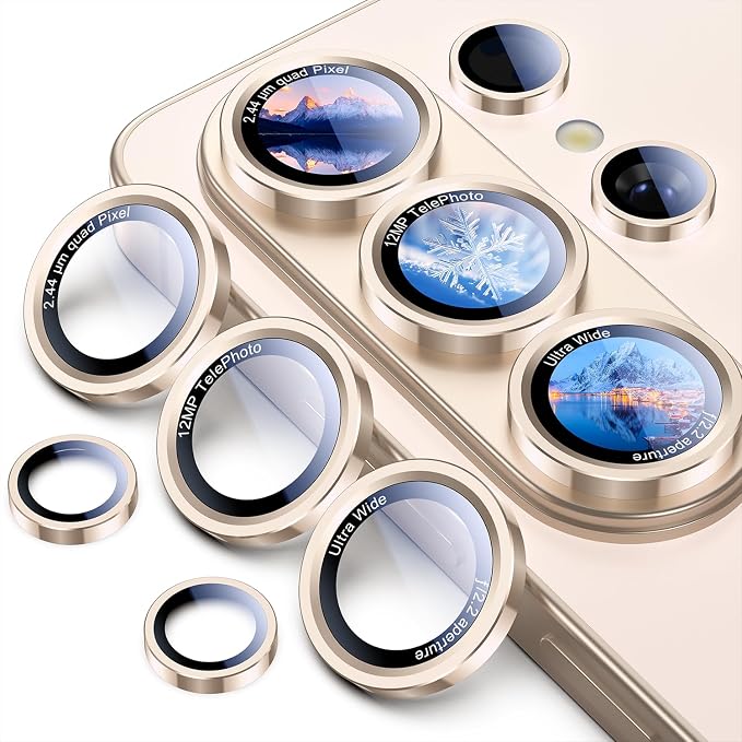 Uyiton for Samsung Galaxy S26 Ultra Camera Lens Protector, Unique Design | Case-Friendly, Ultra-Thin, Military-Grade Sapphire Glass with Aluminum Metal Rear Camera Screen Cover, Pink Gold - Image 8
