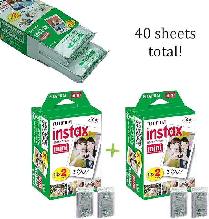 Fujifilm Instax Mini 41 Instant Camera Vintage Black. + Fujifilm Value Pack (40 Sheets) + Shutter Accessories Bundle, Includes Vintage Style Compatible Carrying Case, Black Photo Album 64 Pockets - Image 2