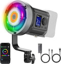 ULANZI 120W RGB Video Light COB LED Photography Lighting with Adapter & APP | 2700K-6500K 27000lux/m CRI95+ 20 Scenes Wireless Bowens Mount Continuous Output Lighting for Studio Video Recording,Filming by ulanzi