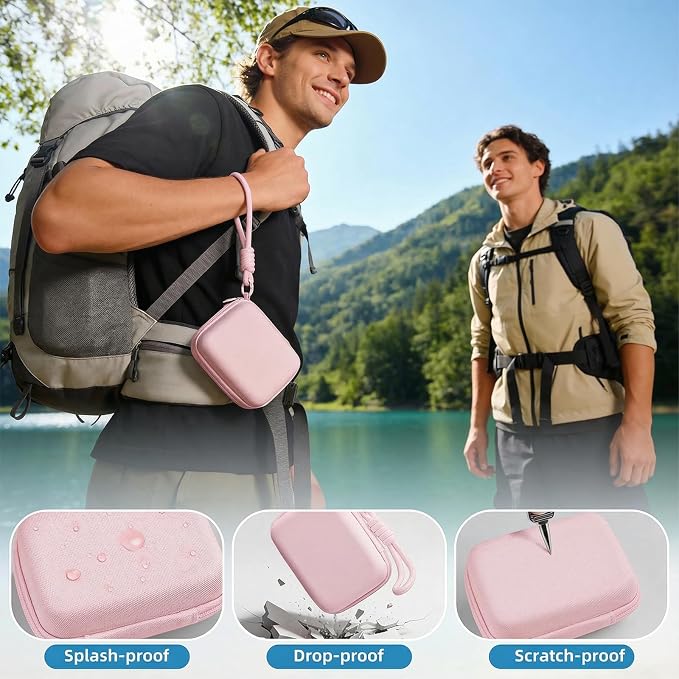 Digital Camera Case Compatible with CAMKORY Digital Point and Shoot/for KODAK PIXPRO FZ45/55 16MP Vlogging/for VAHOIALD FHD 1080P/for IWEUKJLO/for Nsoela, Holder for SD Card More (Pink) - Image 6