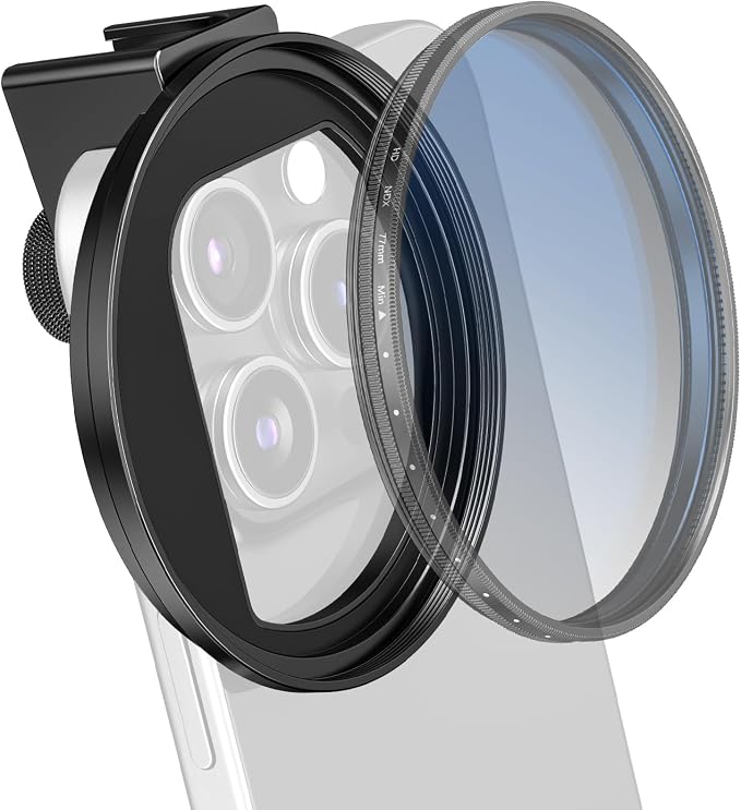 72mm Phone Filter Mount Lens Filter Adapter with Cold Shoe Mount, Compatible with 72mm Round Camera Filters, Compatible with iPhone 17 16 15 14 13 12 11 10 Pro Max Plus Samsung Galaxy S24 Ultra by CAMOLORIG