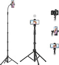 Phone Tripod Stand, 81" Tall Cellphone Tripod for iPhone with Gooseneck | Flexible Portable Phone Stand for Recording with Remote, Compatible with iPhone 17 16 15 Pro Android Camera by Victiv