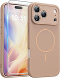 FNTCASE for iPhone 17 Pro Max Case, Fit for Magsafe, Screen Protector | Full Camera Protection, Integrated Silicone, 14FT Military Grade Drop Proof, Shockproof Protective Phone Cover, Full Gold by FNTCASE
