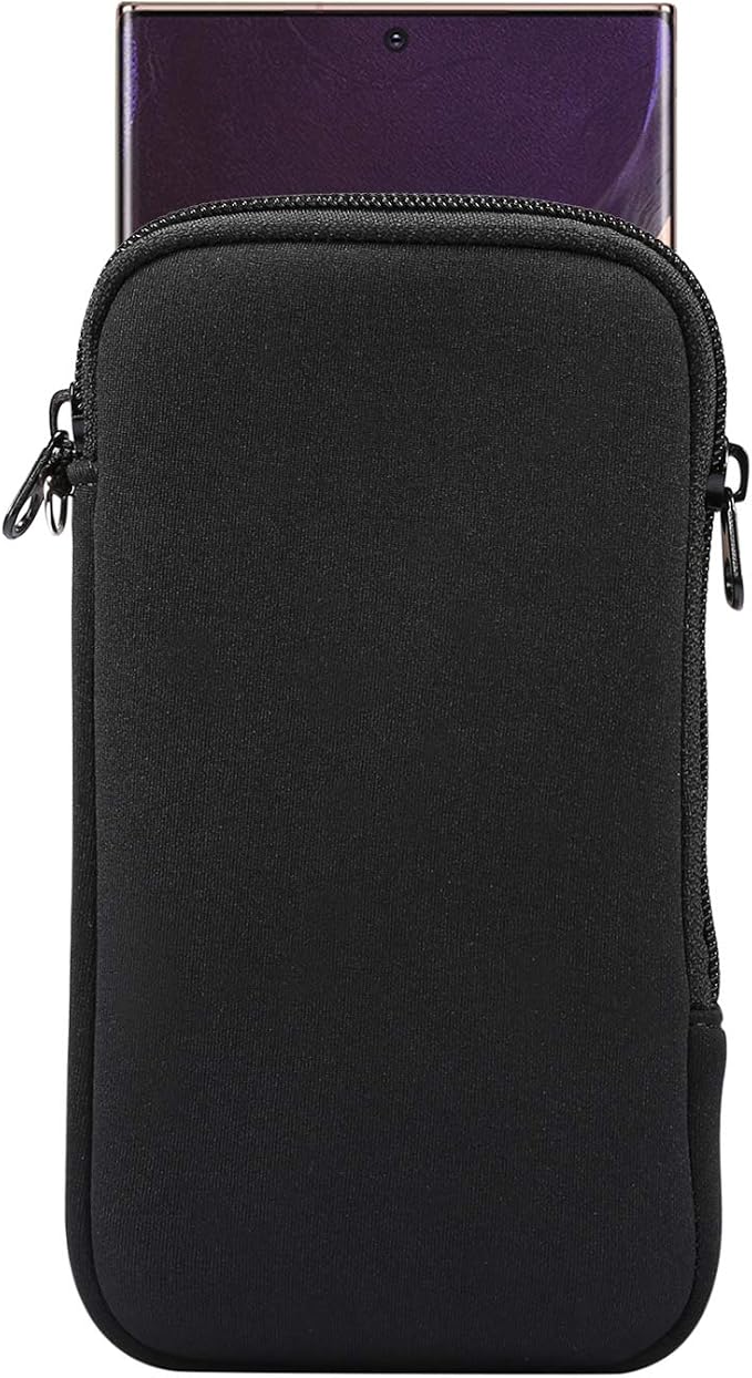 Phone Sleeve Case for iPhone Air 15 14 Pro Max 16 15 Plus, Galaxy S26+ S25+ | Neoprene Cell Phone Pouch for Samsung Galaxy S25 FE S24+ S23 FE Plus, A15 A57 A56 A37 A36, Pixel 10a 10 Pro with Neck Lanyard by Unknown